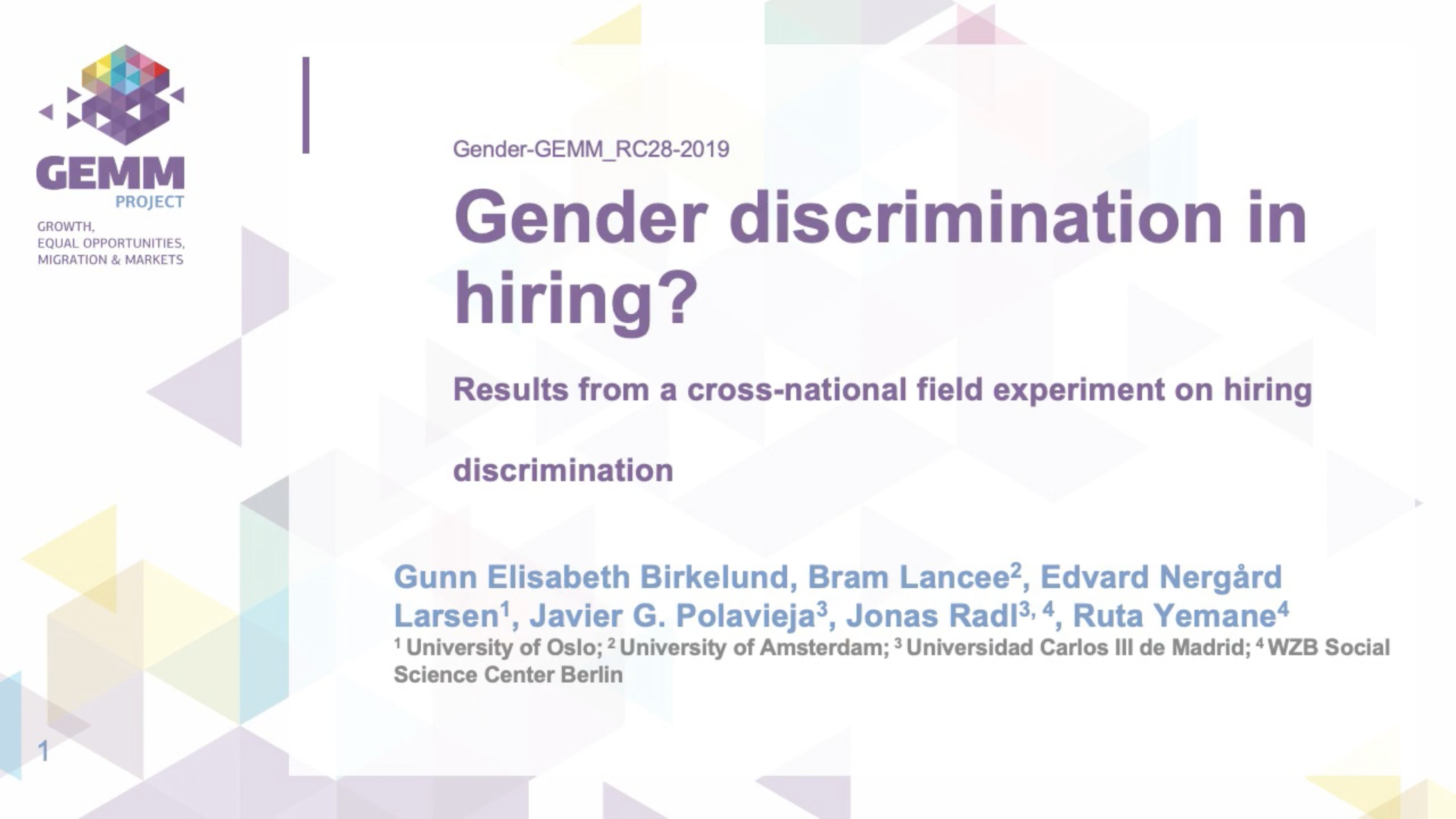 Gunn Elisabeth Birkelund: Gender discrimination in hiring