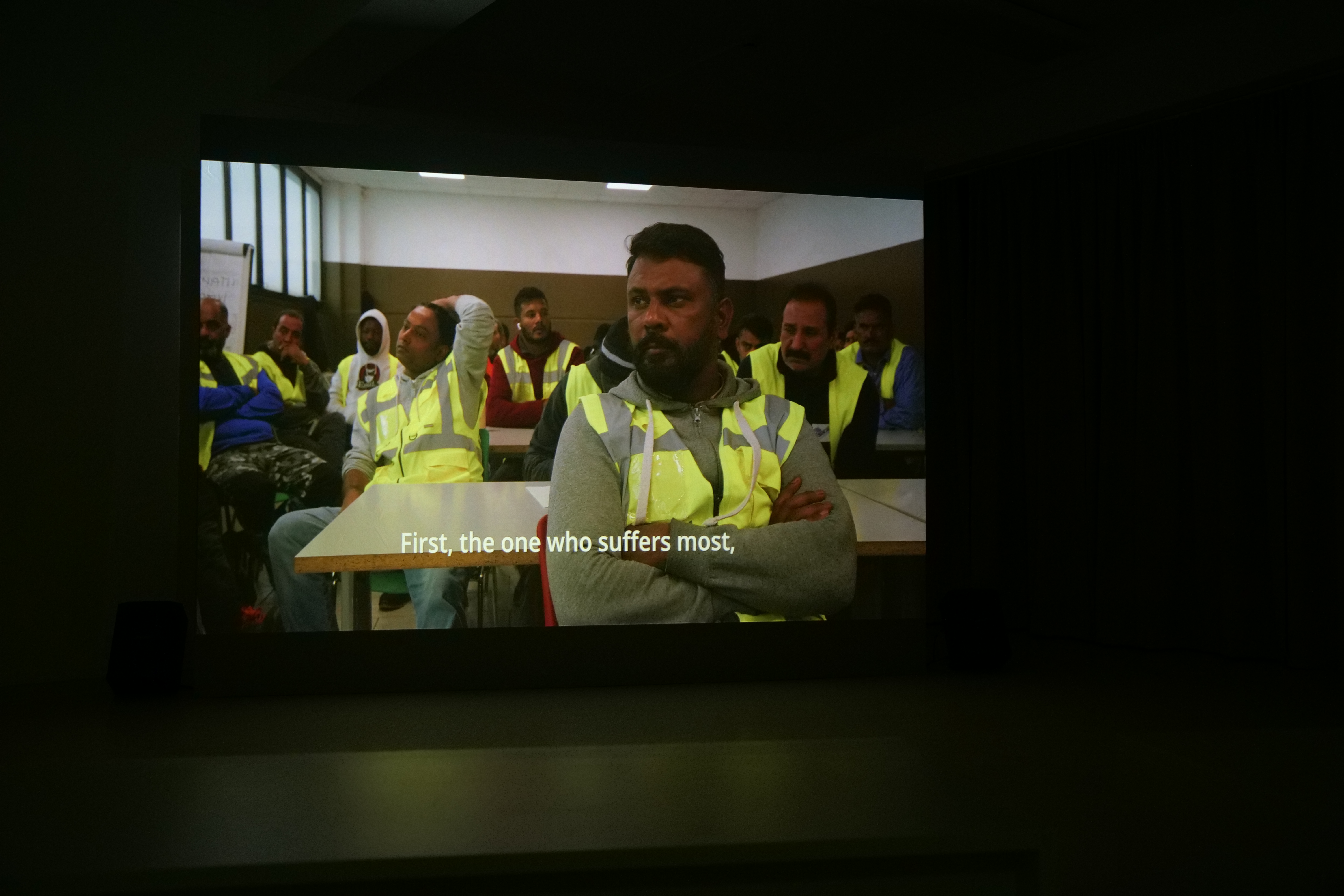 Foto: Hamnarbetare i Italien. Film som visas på Hägerstens medborgarhus