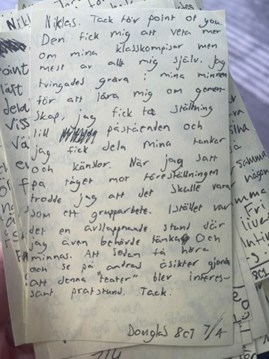 Anteckningar på ett pappersblad